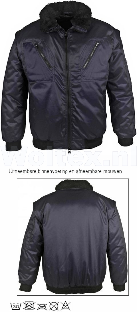 PKA Jassen PJ4in1 Uitneembaar vest-mouwen donkerblauw